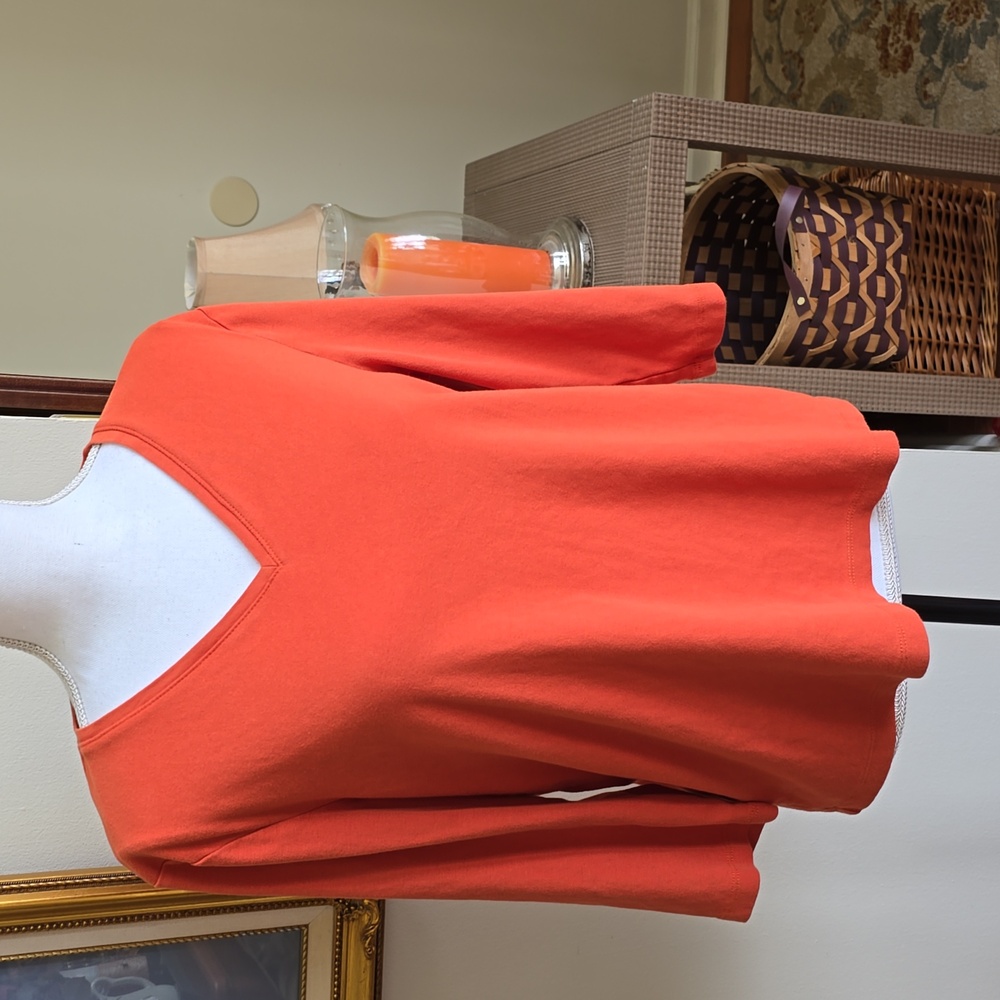 Chico's Vibrant Orange V-Neck Blouse